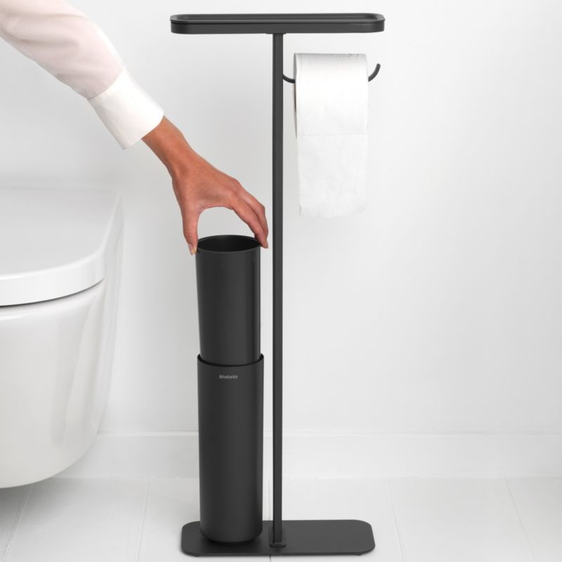 Brabantia Mindset Black Metal Toilet Butler Toilet Paper Holder and Brush - image 5 of 12