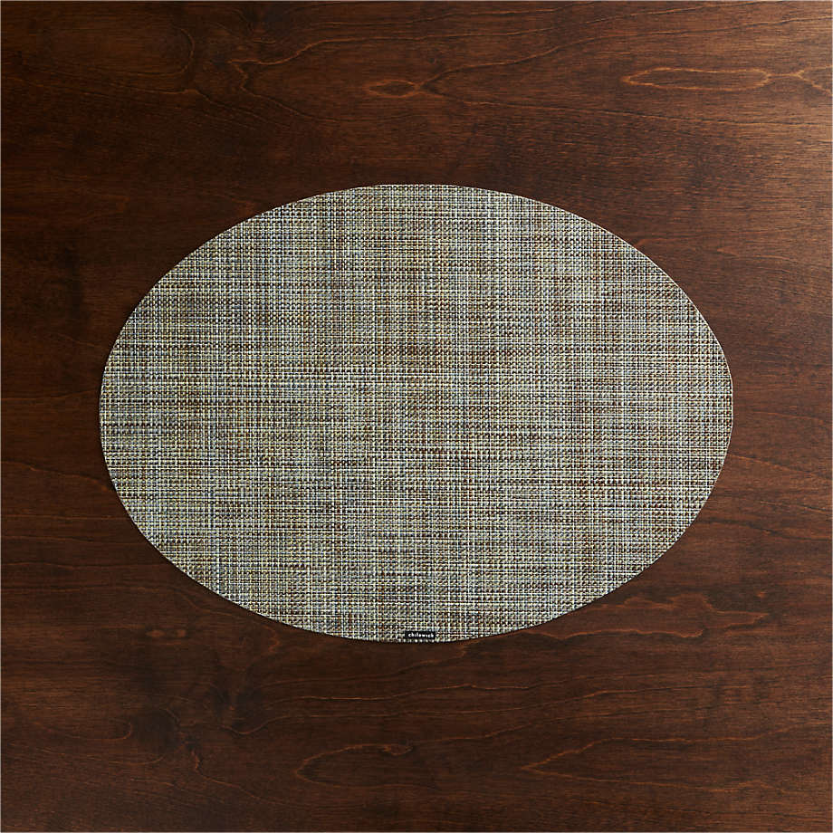 Chilewich Mini Basketweave Pistachio Oval Vinyl Placemat + Reviews