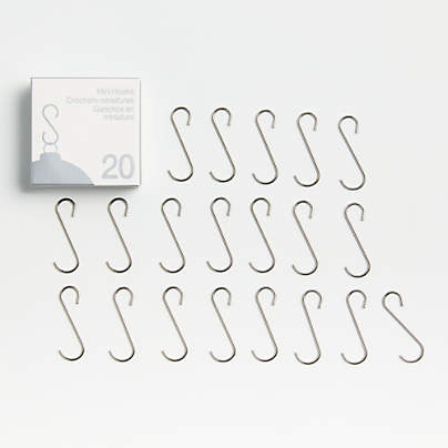 Mini Silver Christmas Tree Ornament Hooks, Set of 20