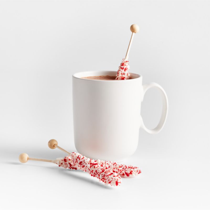 Hot Chocolate Stirrers: Dark Chocolate + Peppermint – Wooden