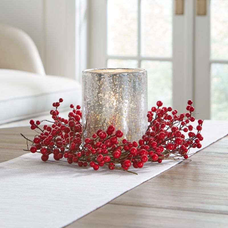 Faux Mini Red Berry Wreath 14" + Reviews | Crate & Barrel