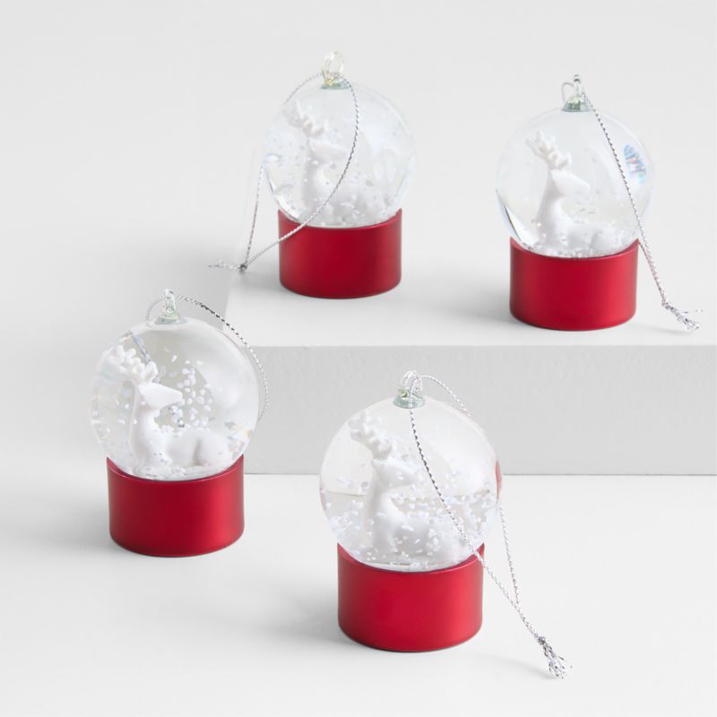 Mini Reindeer Snowglobe Christmas Ornaments, Set of 4 - image 0 of 1