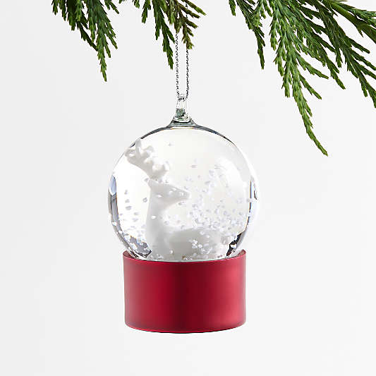 Mini Reindeer Snowglobe Christmas Ornament