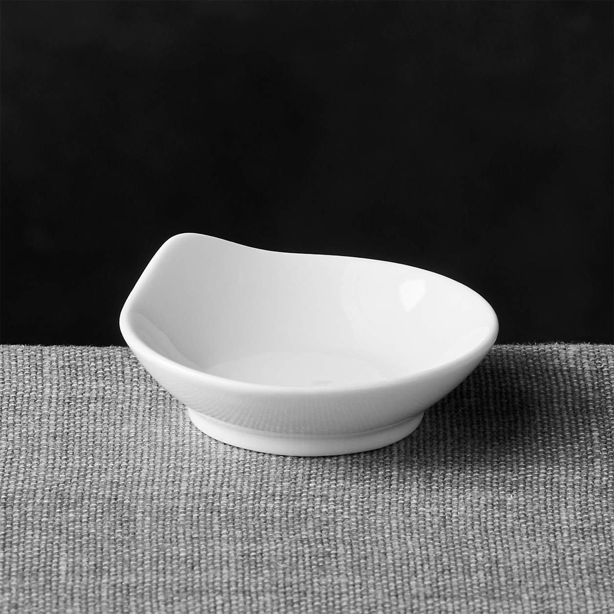 Porcelain Mini Round Grip Dish + Reviews Crate & Barrel