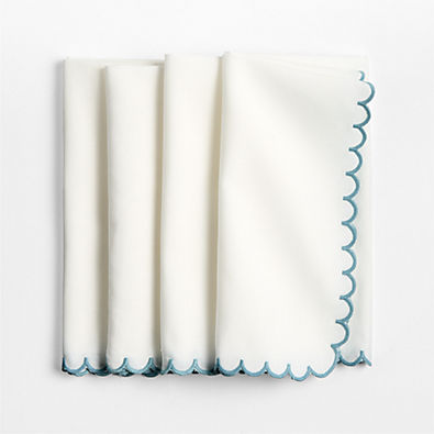 View Mini Scallop Napkins, Set of 4 details