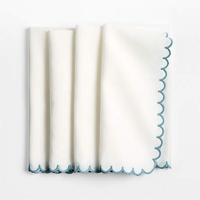 Mini Scallop Napkins, Set of 4