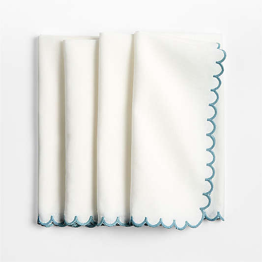 Mini Scallop Napkins, Set of 4