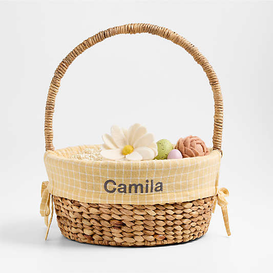 Modern Easter Basket with Mini Stax Lemon Sorbet Kids Easter Basket Liner