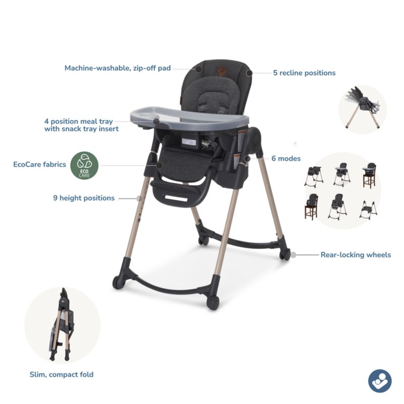 Maxi-Cosi ® Minla Classic Graphite 6-in-1 Convertible Baby High Chair - image 9 of 10