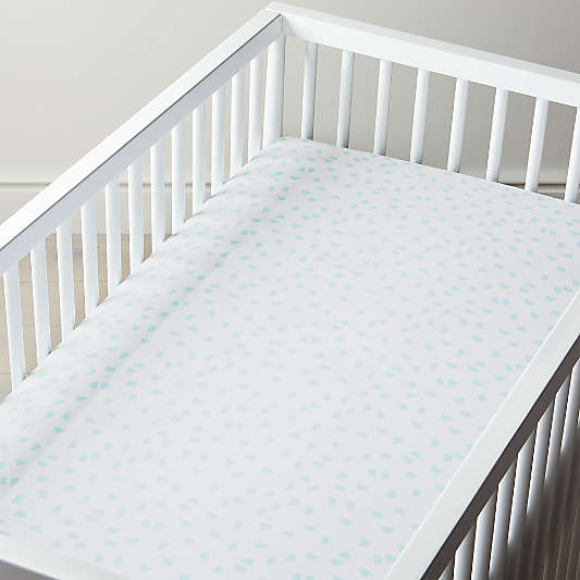 Organic Mint Half Moon Crib Fitted Sheet