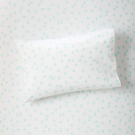 Organic Mint Half Moon Toddler Pillowcase