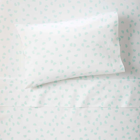 Organic Mint Half Moon Toddler Sheet Set