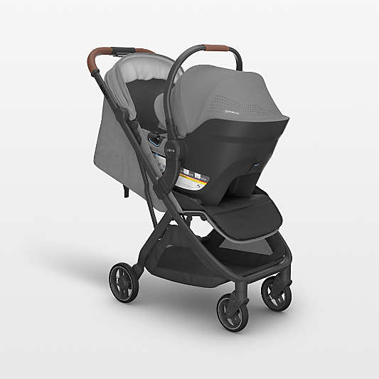 UPPAbaby Minu V3 Greyson Grey Compact Baby Stroller + Aria V2 Infant Car Seat Travel System
