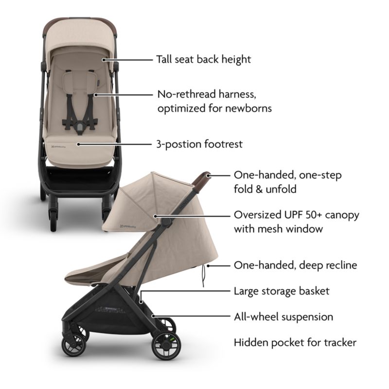 UPPAbaby ® Minu V3 Ada Sandstone Melange Compact Baby Stroller - image 6 of 7
