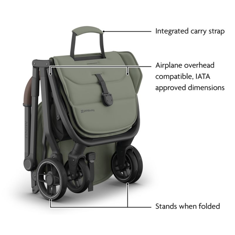 UPPAbaby ® Minu V3 Evelyn Meadow Green Compact Baby Stroller - image 9 of 11