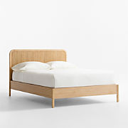 Waveland Ivory and Natural Stripe Upholstered Kids Twin Bed