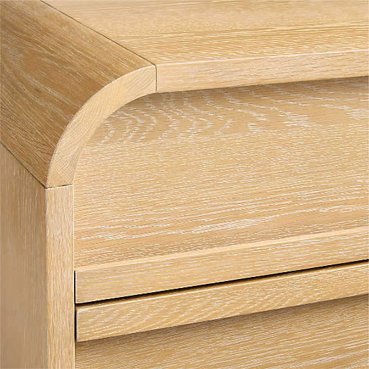 Mira Cerused Natural Oak Kids Nightstand with Drawer