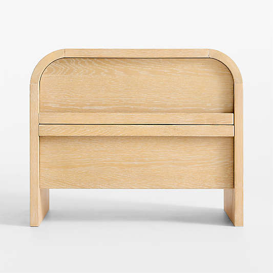 Mira 24" Cerused Natural Oak Kids Nightstand with Drawer