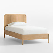 Charlie Cream and Grey Checkered Upholstered Kids Full Bed