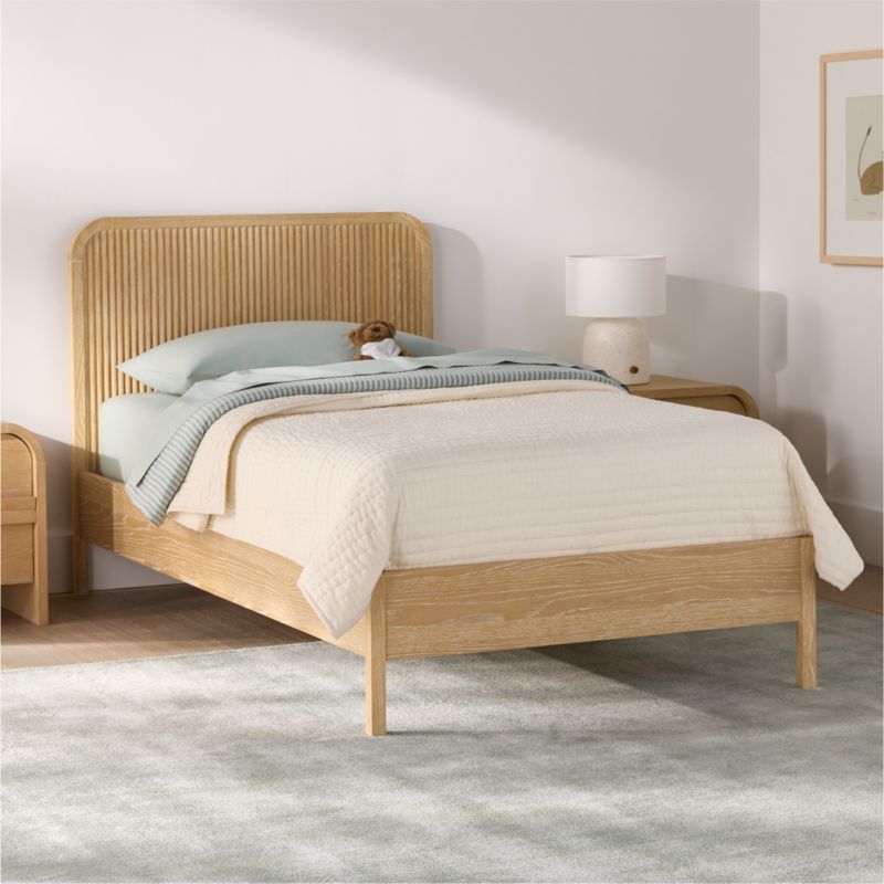 Mira Cerused Natural Oak Kids Twin Bed - image 2 of 11