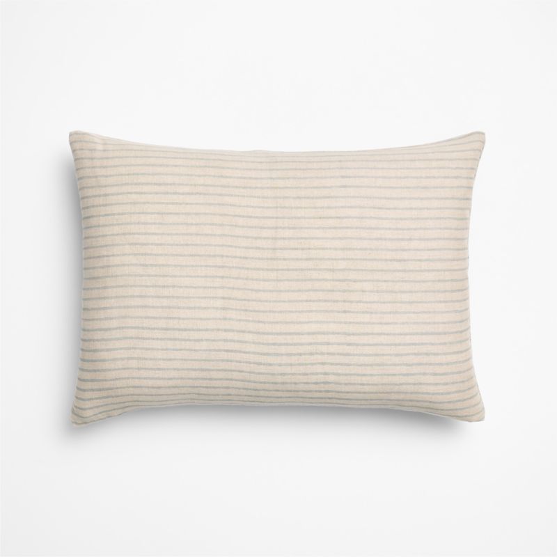 Mira Linen 22"x15" Blue Reversible Hand PrintedThrow Pillow Cover - image 1 of 3