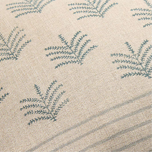 Mira Linen 22"x15" Blue Reversible Hand PrintedThrow Pillow Cover