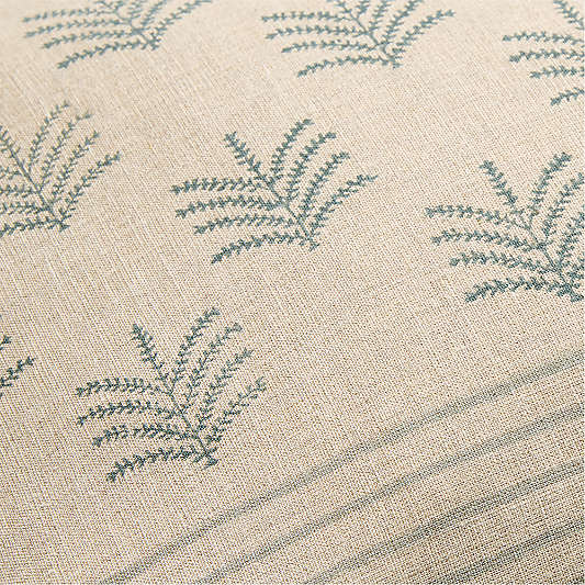 Mira Linen 22"x15" Blue Reversible Hand PrintedThrow Pillow Cover