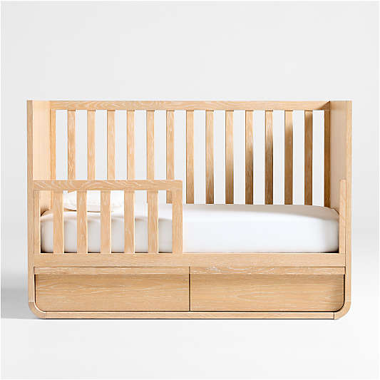 Mira Natural Oak Storage Crib Bed Rail