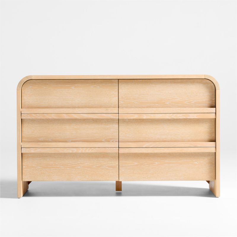 Mira Natural Oak Wood Wide 6-Drawer Kids Dresser - image 0 of 5