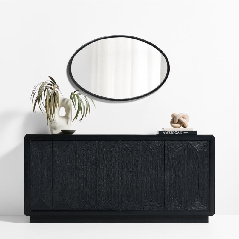 Mirabella Black Metal Oval Wall Mirror 25.75"x40" - image 2 of 6