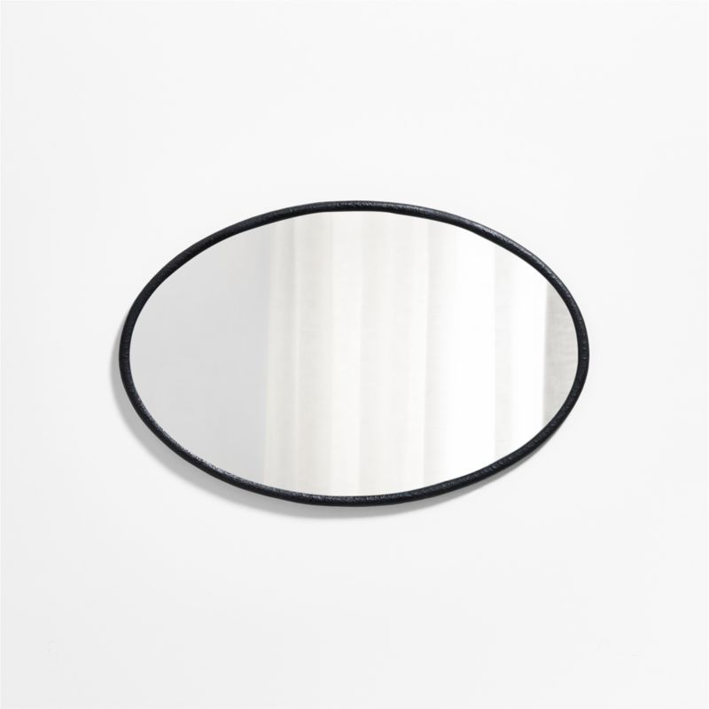 Mirabella Black Metal Oval Wall Mirror 25.75"x40" - image 0 of 6