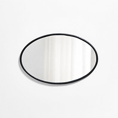 View Mirabella Black Metal Oval Wall Mirror 25.75"x40" details
