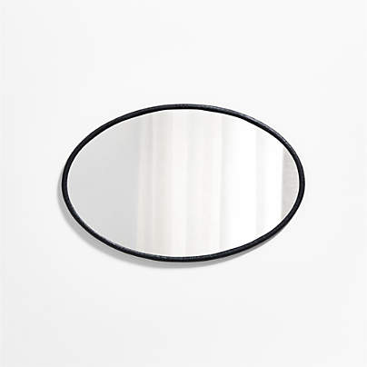 Mirabella Black Metal Oval Wall Mirror 25.75"x40"