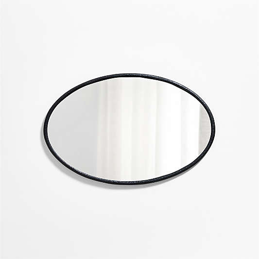 Mirabella Black Metal Oval Wall Mirror 25.75"x40"