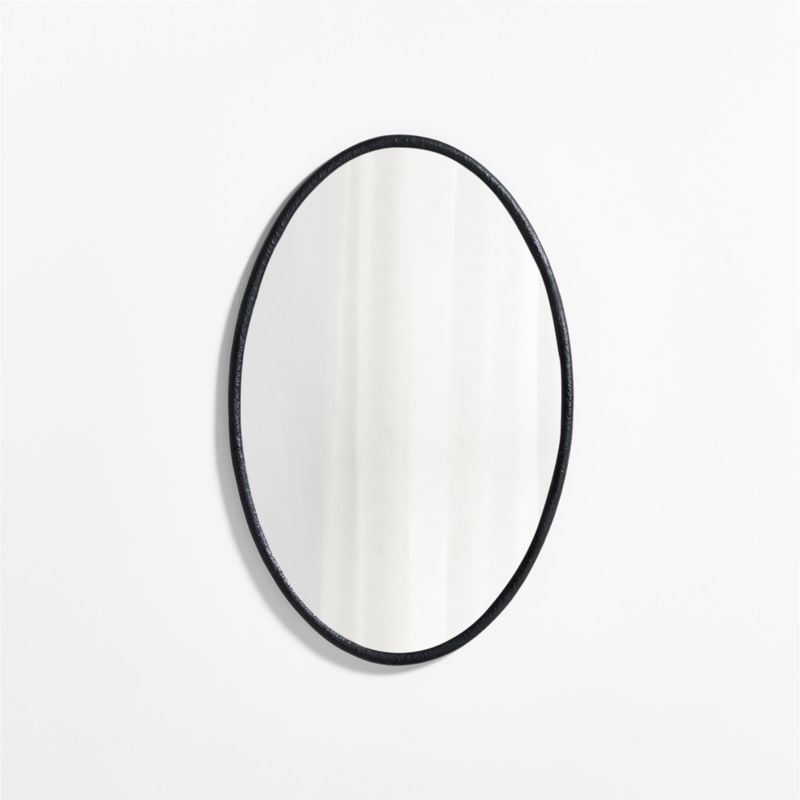 Mirabella Black Metal Oval Wall Mirror