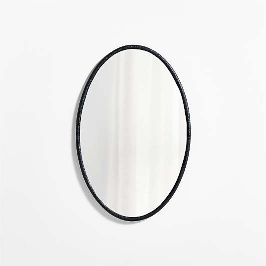 Mirabella Black Metal Oval Wall Mirror 25.75"x40"