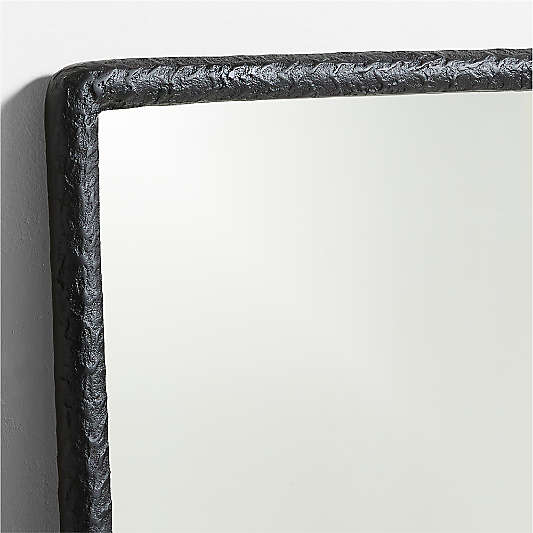 Mirabella Black Metal Rectangle Floor Mirror 32"x76"