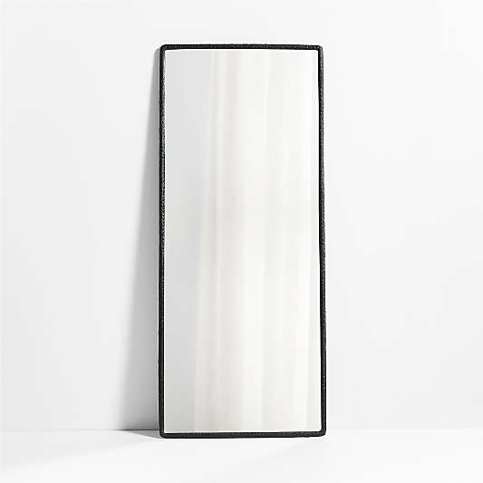 Mirabella Black Metal Rectangle Floor Mirror 32"x76"