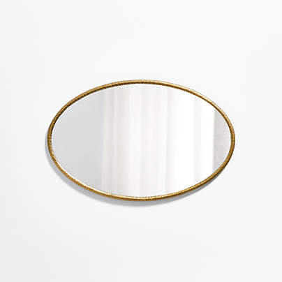 Mirabella Brass Metal Oval Wall Mirror 25.75"x40"