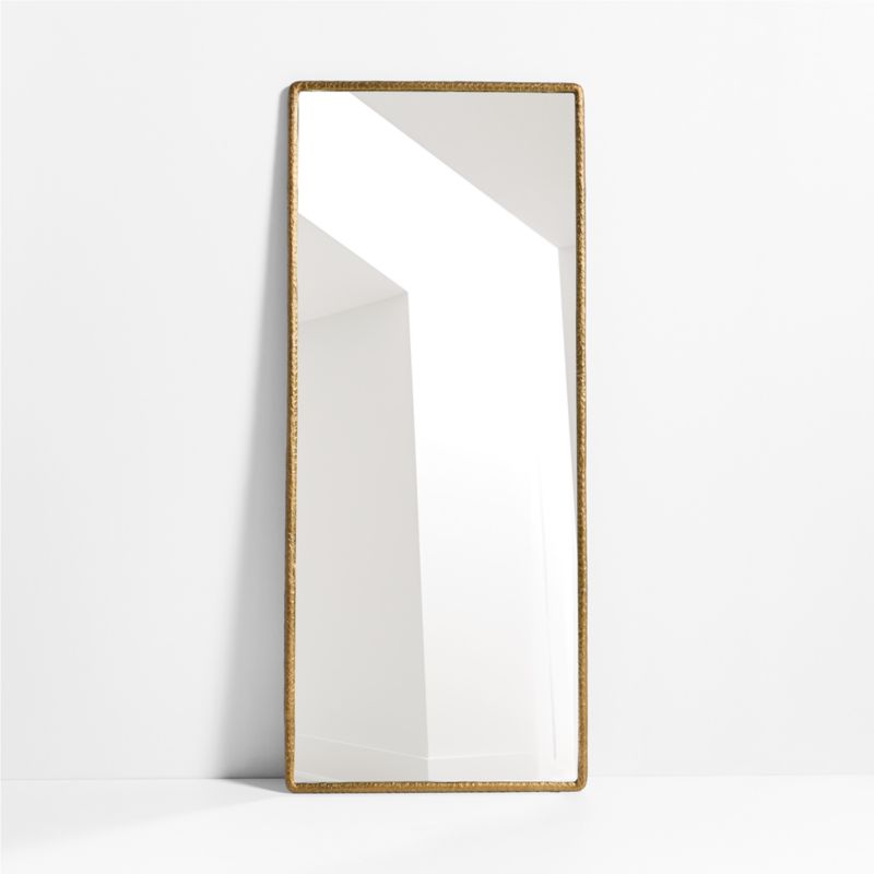 Mirabella Brass Metal Rectangle Floor Mirror 32"x76" - image 2 of 4