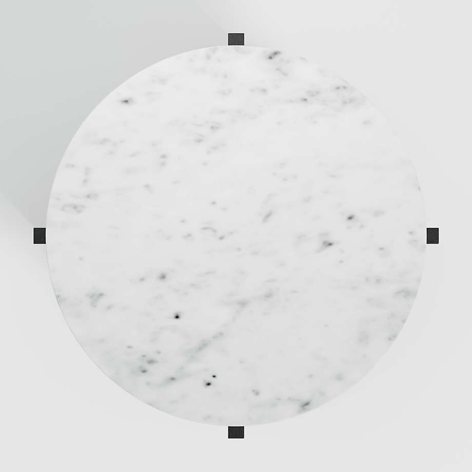 Crate&Barrel Miro Marble Coffee Table with Black Wood Base The Shops