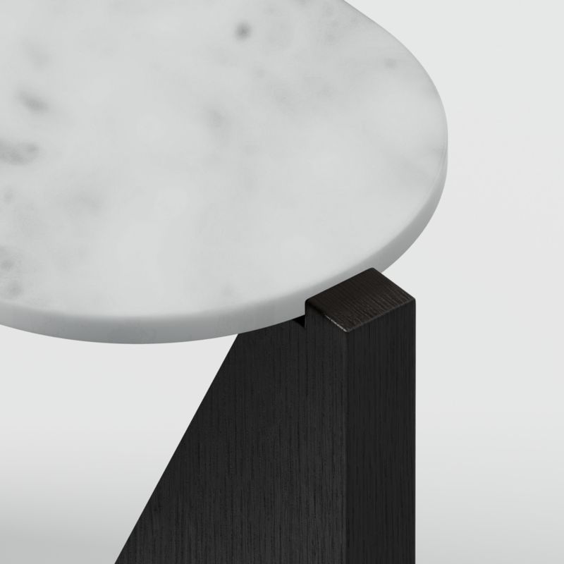 Miro White Marble Console Table with Black Ebonized White Oak Wood Base - image 3 of 5