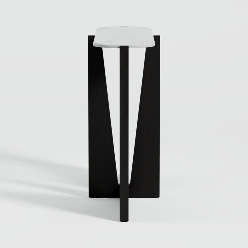 Miro White Marble Console Table with Black Ebonized White Oak Wood Base - image 4 of 5