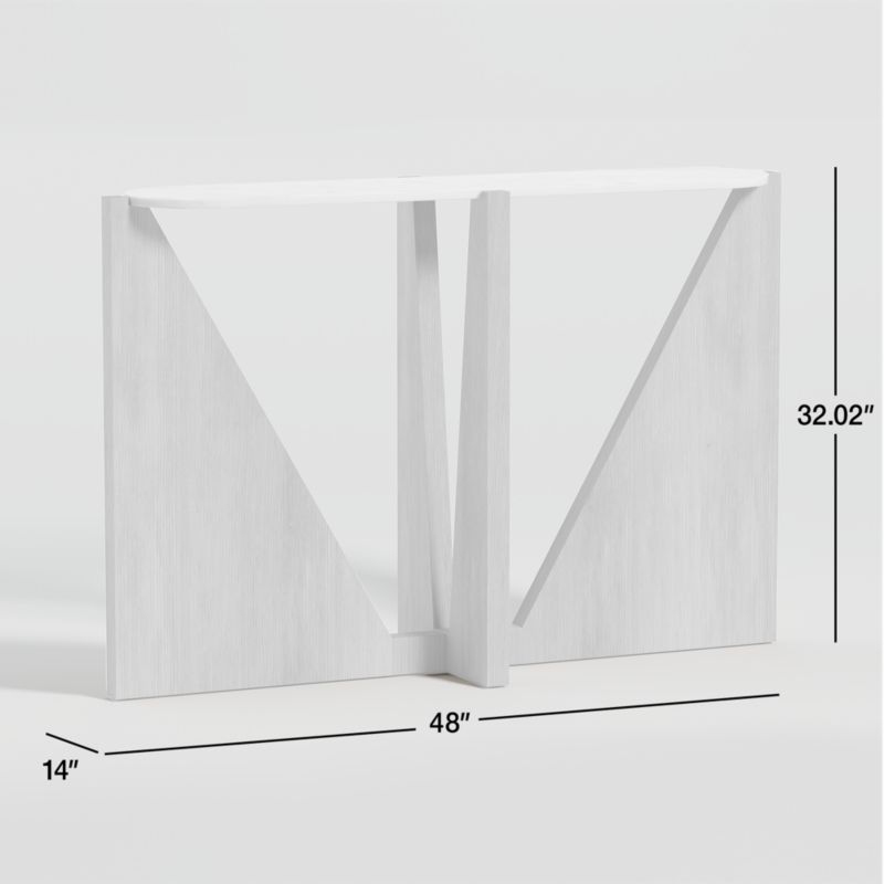 Miro White Marble Console Table with Natural White Oak Wood Base