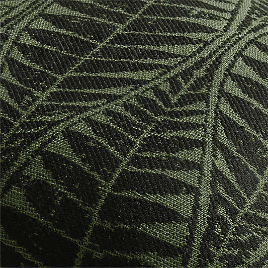 Mirrored Palm Jacquard 20"x20" Juniper Green Indoor/Outdoor Throw Pillow