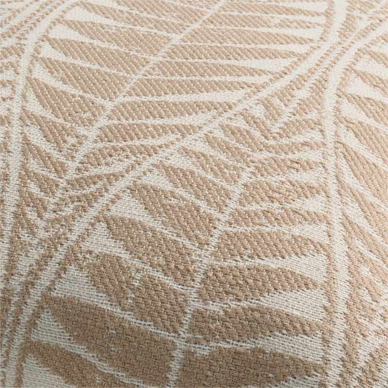 Mirrored Palm Jacquard 20"x20" Warm Sand Beige Indoor/Outdoor Throw Pillow - image 1 of 3