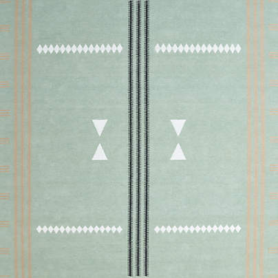 Mirror Pattern Green Chenille Kids 12"x18" Rug Swatch