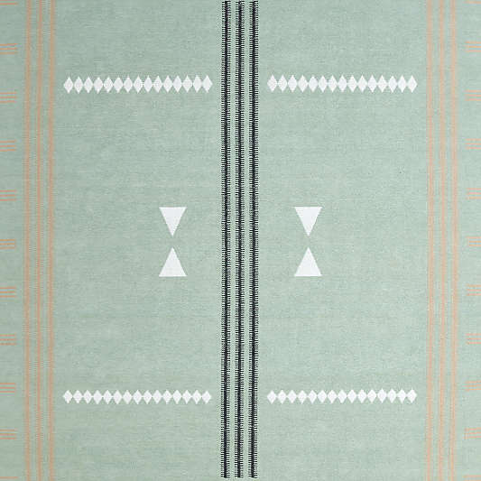 Mirror Pattern Green Chenille Kids Area Rug 5x8