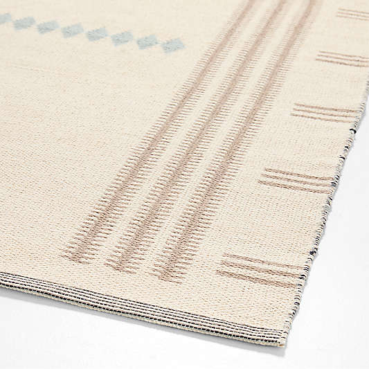Mirror Pattern Mist Blue Chenille Kids Area Rug 8'x10'