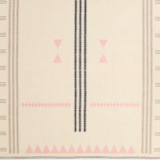 Mirror Pattern Elegant Pink Chenille Kids 12"x18" Rug Swatch